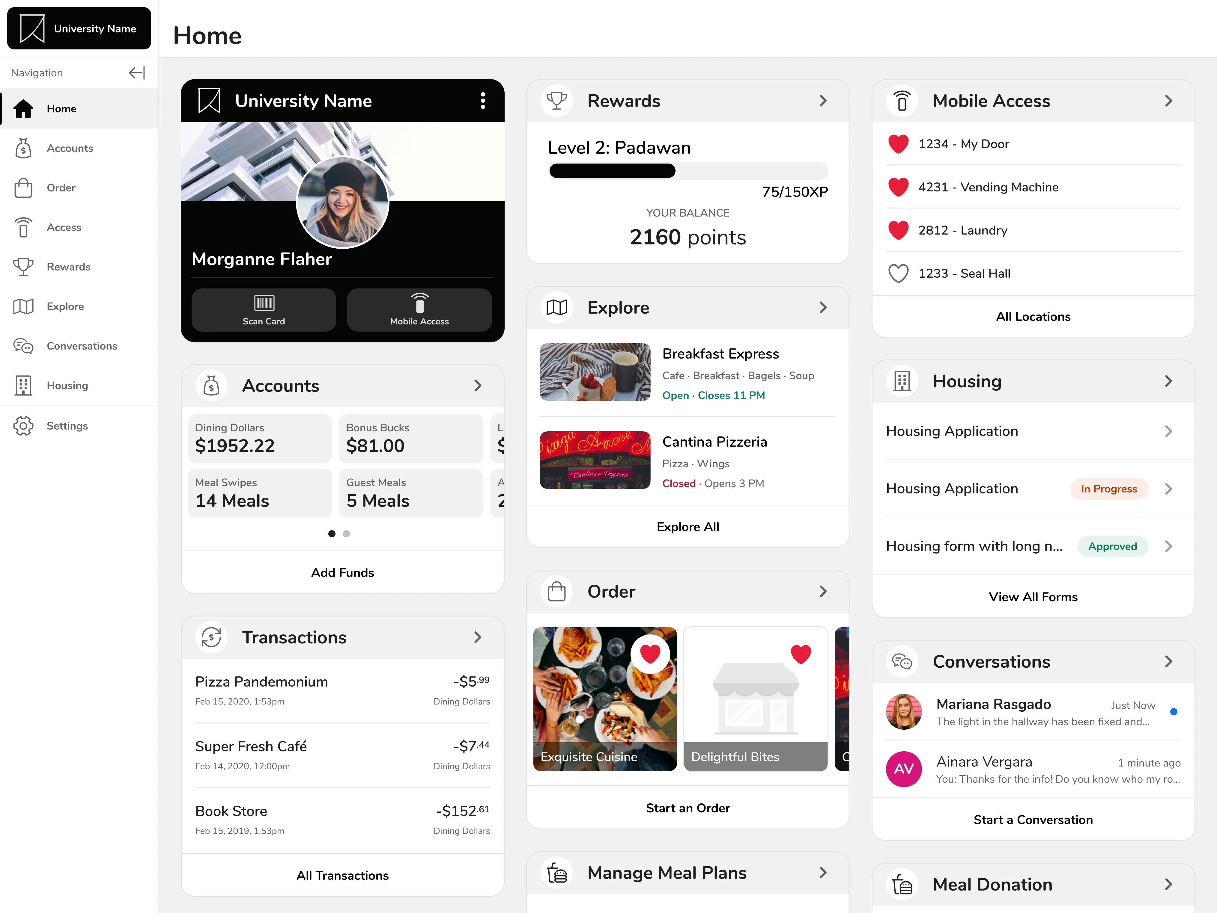 UI redesign for the Home Page of GET
